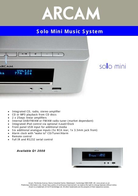 Solo Mini Music System - Arcam