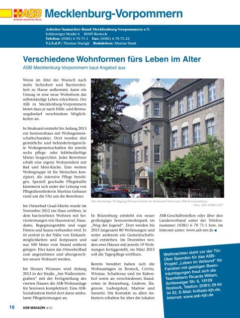 asb magazin - ASB-Landesverband Mecklenburg-Vorpommern eV