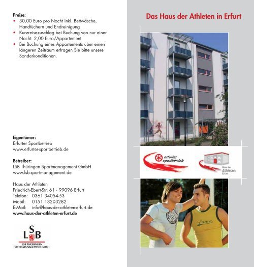 Haus Der Athleten Erfurt Erfurter Sportbetrieb