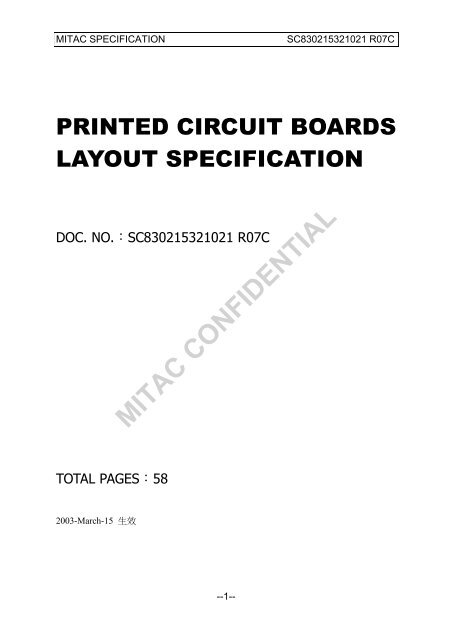 PRINTED CIRCUIT BOARDS LAYOUT SPECIFICATION - Read