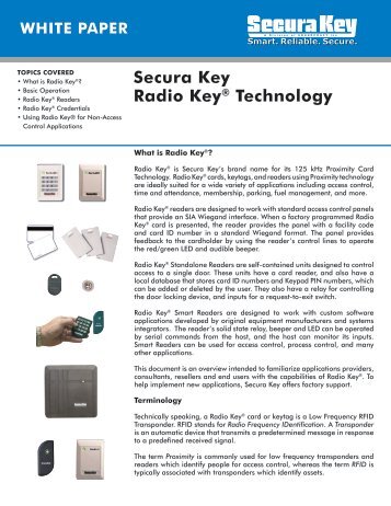 Secura Key Radio Key® Technology