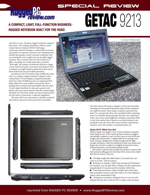 Getac 9213 - Rugged PC Review
