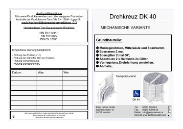 Montageanleitung Drehkreuz Typ 40 - Drehkreuze