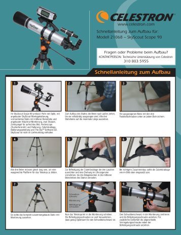 Schnellanleitung zum Aufbau - Celestron