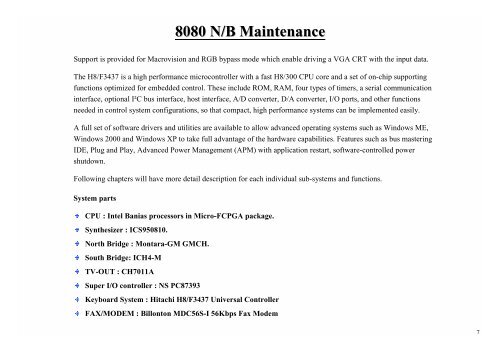 Mitac 8080 Service Manual - laptop schematics, notebook ...