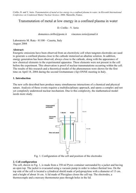 Transmutation of metal at low energy in a confined ... - LENR-CANR