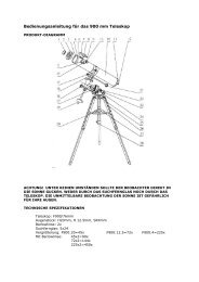 Bedienungsanleitung für das 900 mm Teleskop