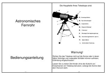 Handbuch Astronomisches fernrohr X100185 - Komplettmobil.de