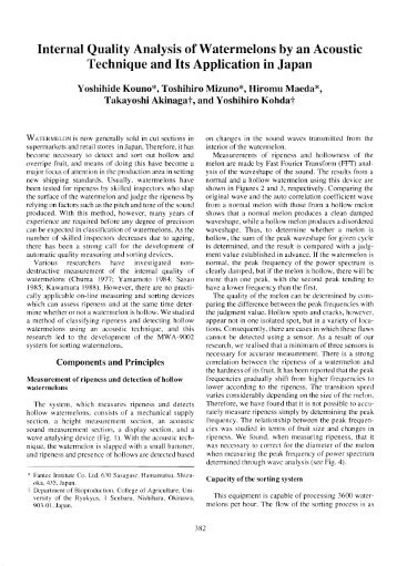 Internal Quality Analysis of Watermelons by an Acoustic ... - ACIAR