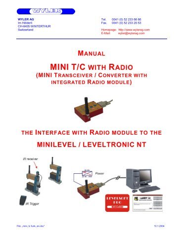 manual mini t/c with radio - wyler ag