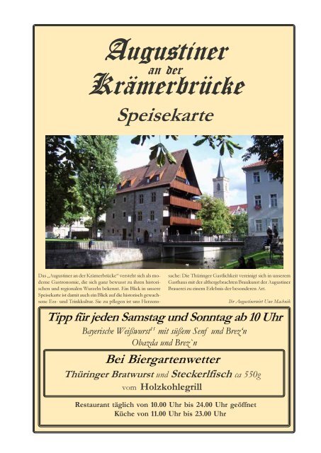 Speisekarte als PDF - Augustiner an der Krämerbrücke