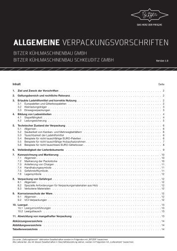 Verpackungsvorschriften - Bitzer