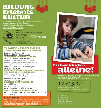 Download Flyer | Familienwochenende "Das kann ich schon ... - FEZ