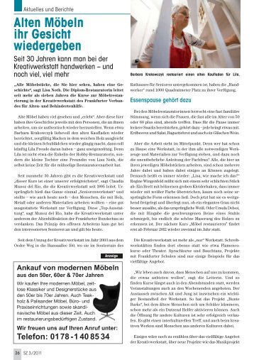 30 Jahre Kreativwerkstatt - Senioren Zeitschrift Frankfurt