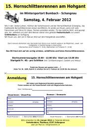 Anmeldung Hornschlitten 12 - Schangnau - Bumbach ...