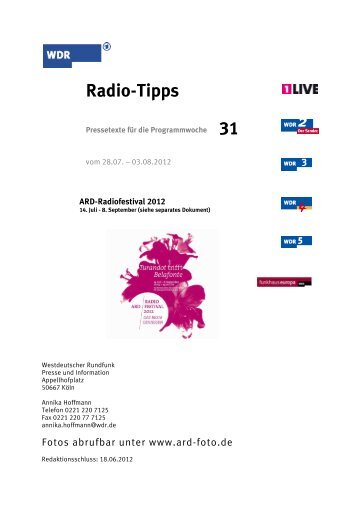 31 Radio-Tipps - WDR.de