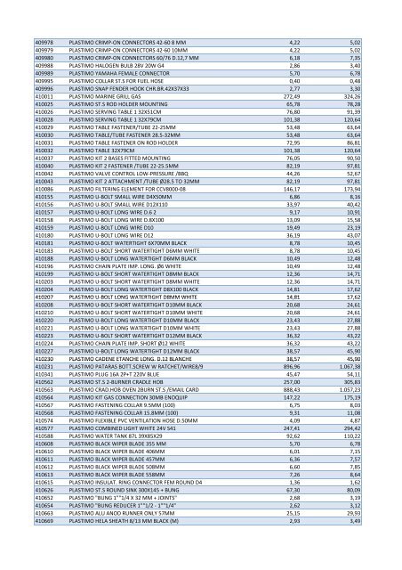 Plastimo Verkaufspreisliste 2013 Web - BUKH Bremen