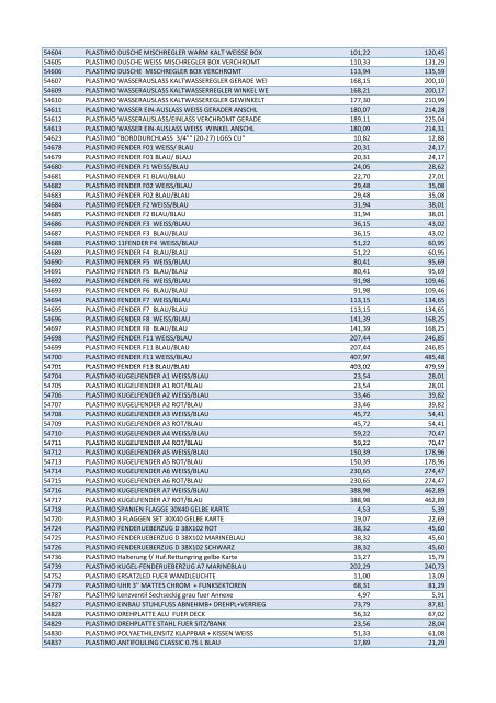 Plastimo Verkaufspreisliste 2013 Web - BUKH Bremen