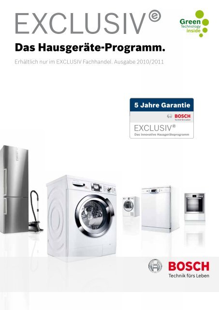 Das Hausgeräte-Programm. - Bosch