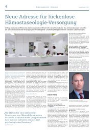 Neue Adresse für lückenlose Hämostaseologie- Versorgung