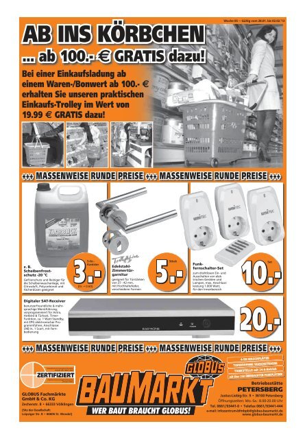 ... ab 100.- € GRATIS dazu! - Globus Baumarkt