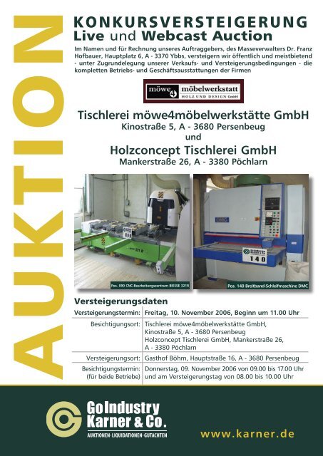 Konkursversteigerung / Live and Webcast Auction