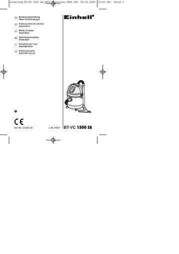 Anleitung BT-VC 1500 SA_SPK2:Anleitung INOX 30A - Einhell