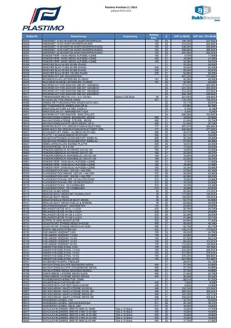 PDF Preisliste 2 2013 - BUKH Bremen