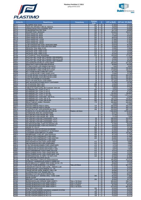 PDF Preisliste 2 2013 - BUKH Bremen