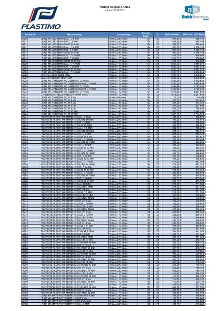 PDF Preisliste 2 2013 - BUKH Bremen