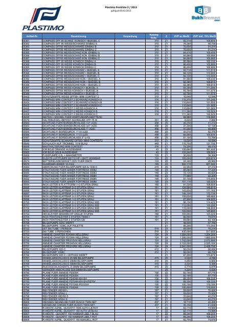 PDF Preisliste 2 2013 - BUKH Bremen