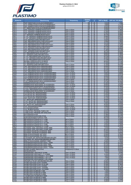 PDF Preisliste 2 2013 - BUKH Bremen