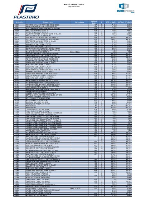 PDF Preisliste 2 2013 - BUKH Bremen