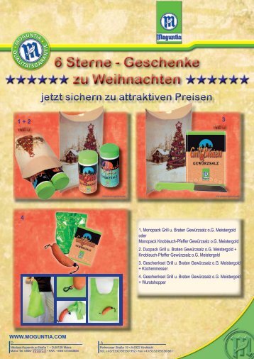 6 Sterne - Geschenke zu Weihnachten 6 Sterne ... - Moguntia