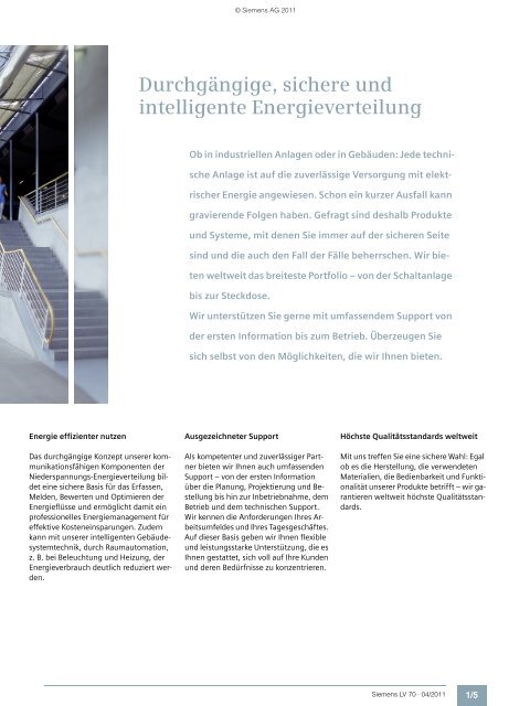 Katalog LV 70 04/2011 - Siemens Building Technologies