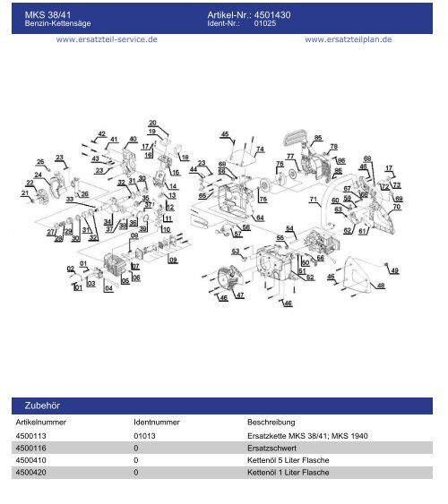 kettensaege mks 38_45.pdf - Ersatzteilplan