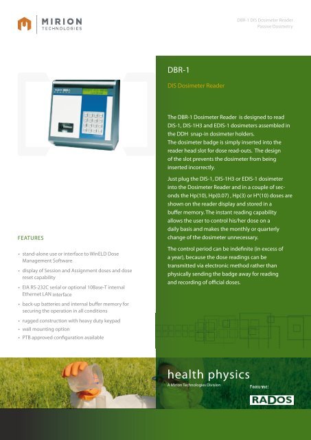 Download DBR-1 Datasheet - Mirion  Technologies