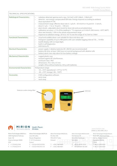 Download RDS-40WE Datasheet - Mirion  Technologies