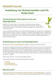 Vitalstoff Journal Ausleitung von Schwermetallen nach Dr. Hulda Clark