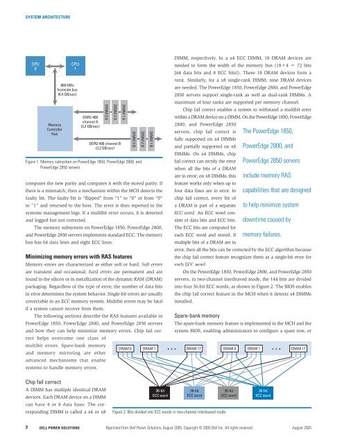 Memory Reliability, Availability, and Serviceability Features - Dell