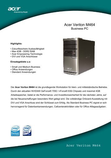 Acer Veriton M464 - ARP