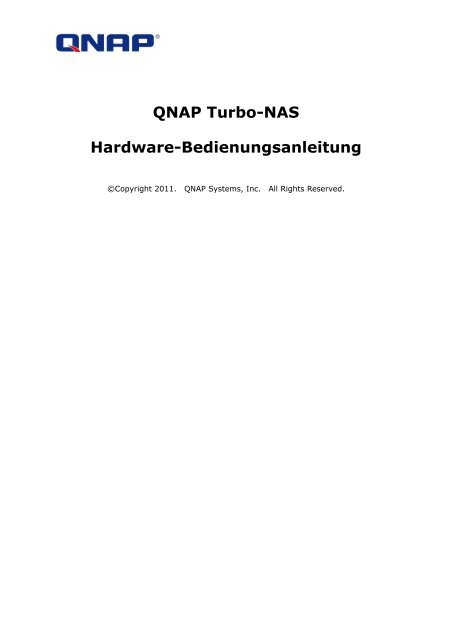 QNAP Turbo-NAS Hardware-Bedienungsanleitung - ELV