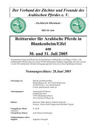 Reitturnier für Arabische Pferde in Blankenheim/Eifel am 30. und 31 ...