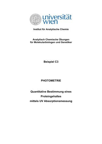 Beispiel C3 PHOTOMETRIE Quantitative Bestimmung - Institut für ...