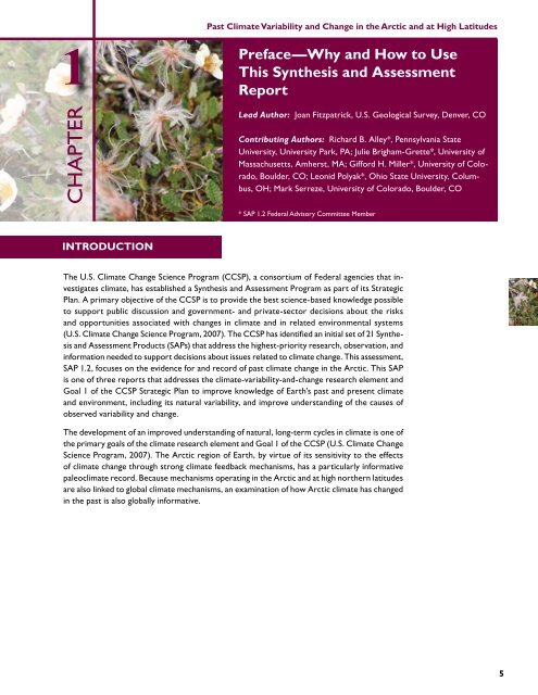 Past Climate Variability and Change in the Arctic and at High Latitudes