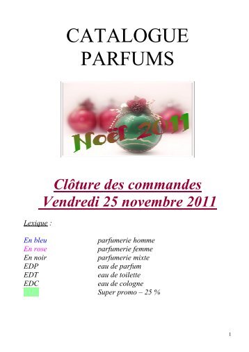 Catalogue parfums de Grandes Marques - CAS UHP