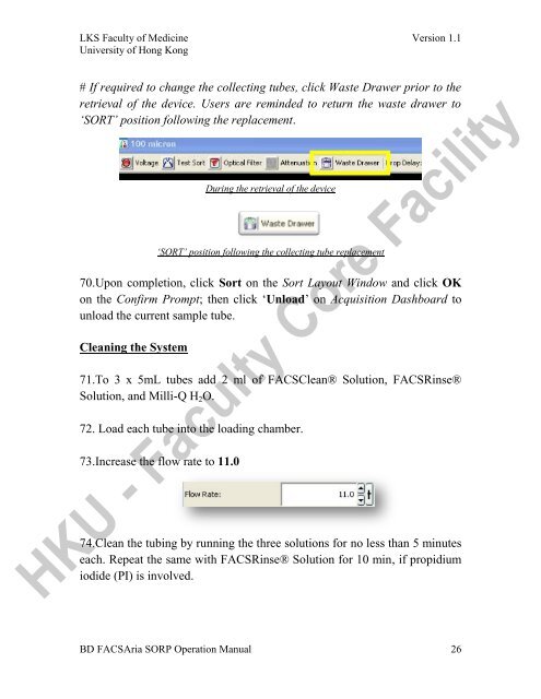 FACSAria SORP Standard Operation Protocol Basic Operation