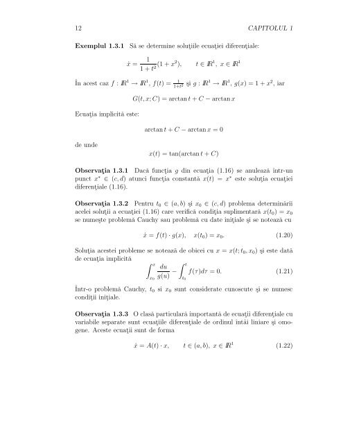 Capitolul 1 Ecuatii diferentiale de ordinul ˆıntâi rezolvabile prin ...