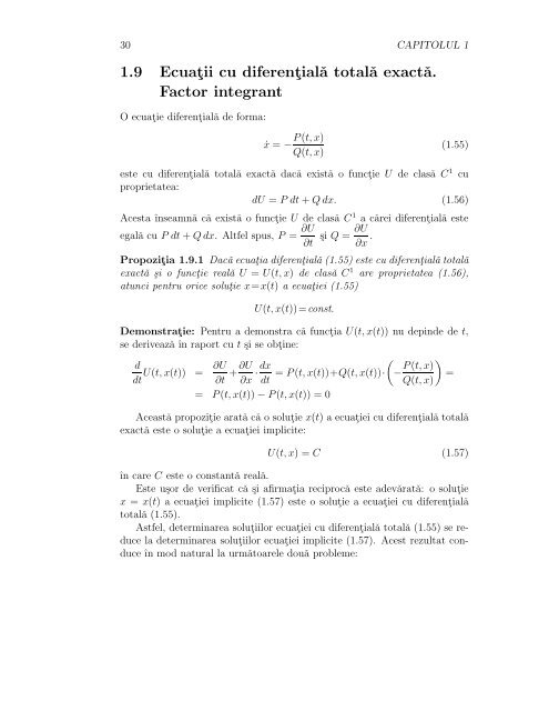 Capitolul 1 Ecuatii diferentiale de ordinul ˆıntâi rezolvabile prin ...