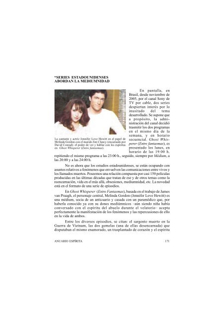 Anuario Espírita 2007 - ¡Bienvenido a Mensaje Fraternal!